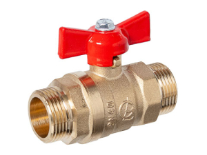 Кран шаровой латунный СТАНДАРТ (PN40) 3/4" НР-НР бабочка, Галлоп