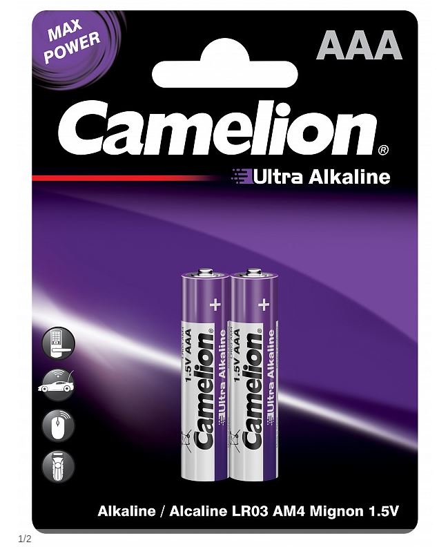 Батарейка Camelion Ultra BL2 LR03 2 шт (LR03-BP2UT, мизинч. ААА 1.5В) (10)