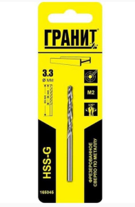 Сверло по металлу HSS-G 3,3х65/36 ГРАНИТ (100)