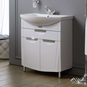 Тумба Monaco 65 + ум. Элеганс 65 (фолдинг, белый) (1)