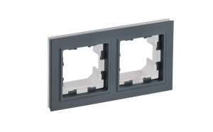 Графит рамка 2 поста IP44 РУ-2-БрГ-44