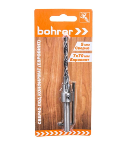 Сверло Bohrer по дереву под конфирмат (7х70 мм Евровинт) (72/36/1)