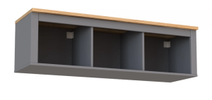 Полка Сага 3 серый ясень