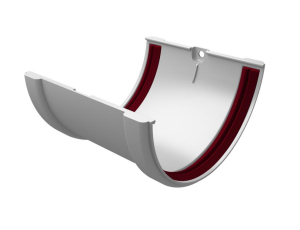 Соединитель желобов, белый RAL 9003 GL Standart 120/87 ПВХ (48)