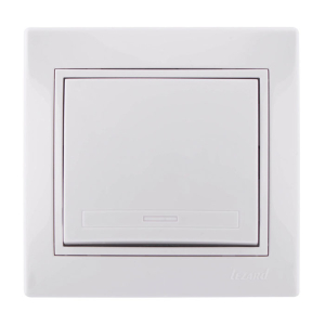 Выключатель Белый Скрытой установки 1 клавишный ТМ Lezard (10)