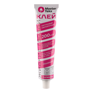 Жидкие гвозди каучуковый MasterTeks ProfiMaster 200 кг/м2 сверхпрочный 80 гр прозрачный (тюбик) (10)
