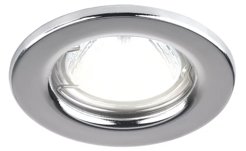 Светильник встраиваемый под лампу MR16 серебро плоский 100