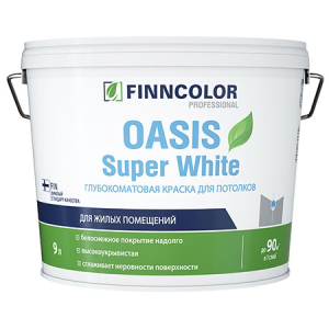 Краска Finncolor Oasis SUPER WHITE  Для потолка База А Глубоко-матовая 9л (1)