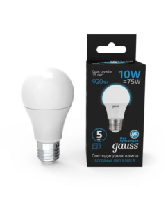 Лампа светодиодная 10Вт 6500K E27 Шар матовый Gauss черный (10)