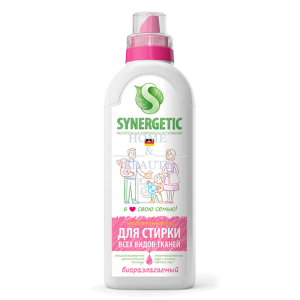 Гель для стирки Биоразлагаемый концентрированный  для стирки SYNERGETIC универсальный 1л (8)
