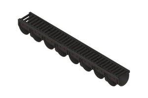 Комплект: лоток водоотводный S'park пласт DN100 H100 с решеткой щелевой чугунной Кл.С (к-т) 0882033