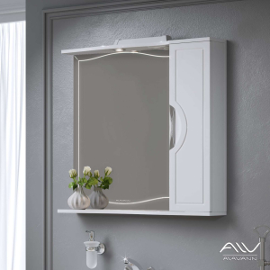 Зеркало-шкаф "Monaco 80" NEW белый правый (1)