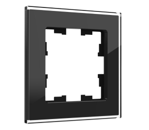 Черный стекло рамка 1 пост РУ-1-2-БрЧ