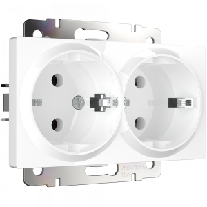 Белый розетка Скрытой установки 2-х мест С заземлением W1172001 Werkel (10)