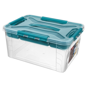 Ящик универс. 390*290*180мм 15,3л Grand Box c/замками, с/руч. голубой Быт