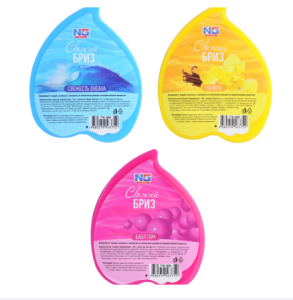 Ароматизатор гелевый "Свежий бриз", 150 гр., бабл гам, ваниль, свежесть океана, , шт(__)