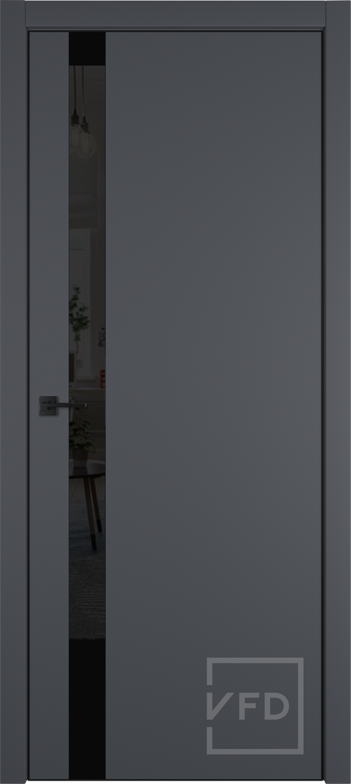 Дверь Urban 1SV Emalex onyx Black gloss 4-хBE ПО600 (врезка под замок)