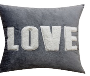 Подушка декоративная  45*45  LOVE серый