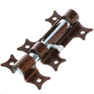 Засов накладной Делга 100мм круглый, медный (20/35)