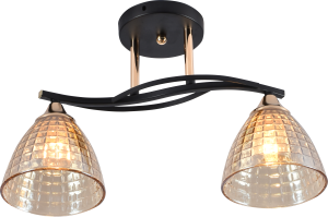 Светильник потолочный AU11005/2 BK+FGD E27 2*60W Черный/Франц.золото