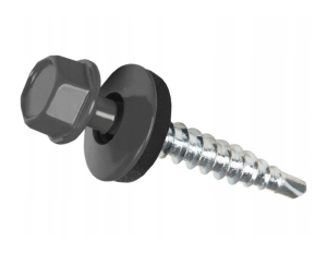 Саморез кровел. 4,8*70 RAL 7024 графитовый серый (100/1500)