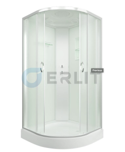 Душевая кабина ERLIT™ ER3510P-C3 (1000*1000*2150) белая стекл. задняя стенка(_1_)