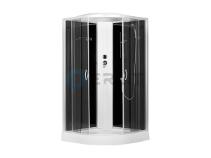 Душевая кабина ERLIT™ ER3509P-C4,С2 (900*900*2150) низкий поддон, черная стекл. задняя  стенка(_1_)