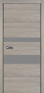 Дверь Дуб пепельный 703 ДО 21- 7 (пр/л), мех.замок, (600мм) Стекло Сильвер
