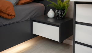 Тумба прикроватная Спальня Мишель 1ящ (2шт) (Дуб крафт золотой/белый жемчуг)