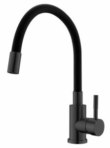 Смеситель для кухни K44BB, Кухня/Kitchen, гибкий излив, черный/черный, ESKO