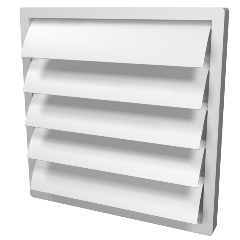 Решётка приточно-вытяжная 150х150 с фланцем D100, бел. (24)