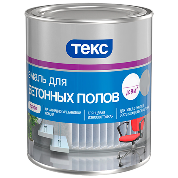 Серая Эмаль для бетонных полов ПРОФИ гл 2,7л (6)