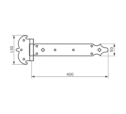 Петля-стрела фигурная Домарт ПС-400 мод.4 кованая ЯРОСЛАВЛЬ, черный