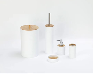 Ведро для мусора "Style" акрил матовый бел/беж