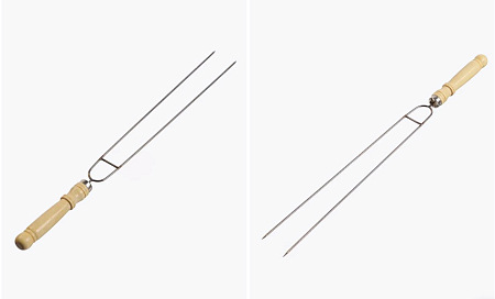 Шампур-спица для овощей, набор - 6 шт., 37 см, с деревянной ручкой														
