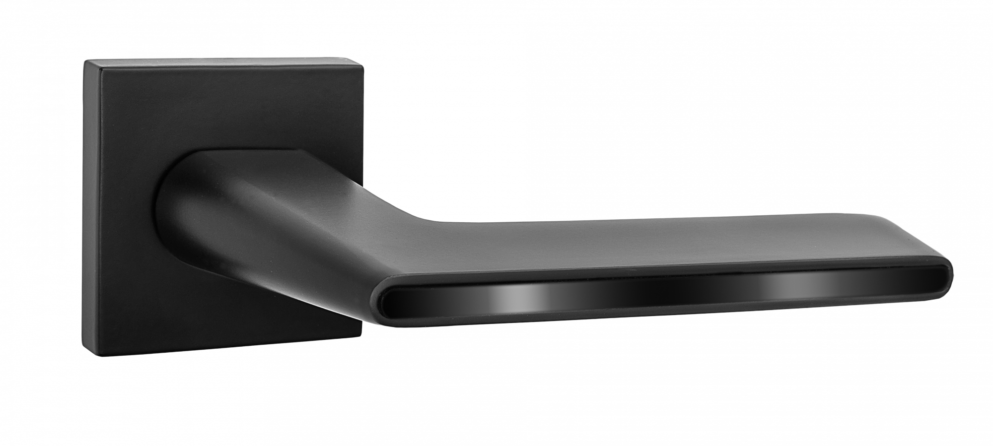 Ручка дверная Puerto SLIM 03 "Романо", квадр накл, черный (20)