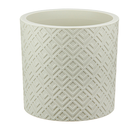 Кашпо "Этна" D200мм 3,4л со вставкой Белый ротанг (12) М3183