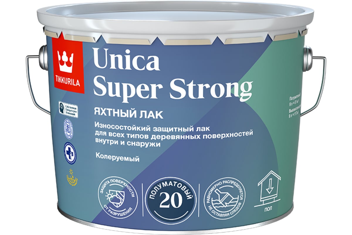 Лак универсальный UNICA SUPER STRONG EP п/мат 9л (1)