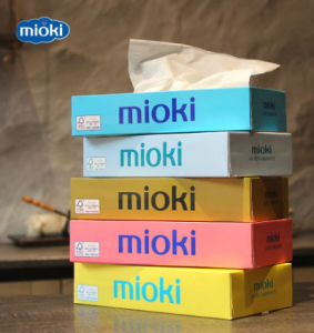 Салфетки бумажные MIOKI 21.5*19 /150 Однотонная Япония (150)