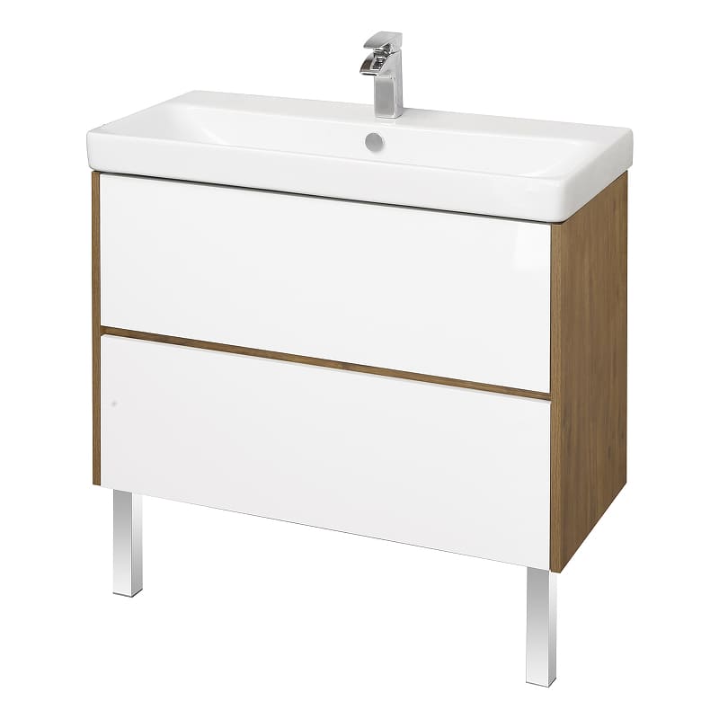 Тумба Сканди 90 Бел/Дуб Рустик + Рак. Адриана 90 (1)