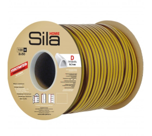 Уплотнитель Sila Home D100, 9х7,4 мм самоклеящийся, коричневый  (100 м) дво