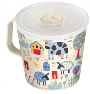 Кружка-контейнер 750мл клапан декор Светло-бежевый (6) 222107525/0199