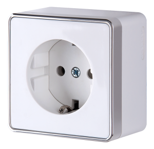 Розетка Белый Открытой установки 1-мест. С заземлением Gallant W5071001 (10)