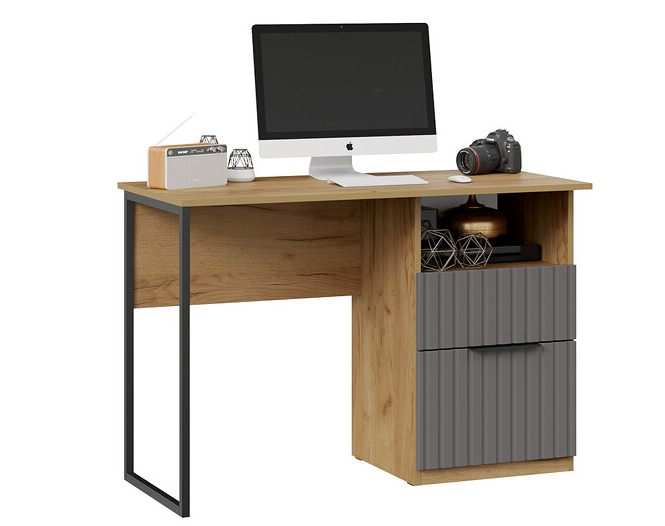 Стол письменный Хилтон Тип 1(Дуб Крафт золотой/Графит)