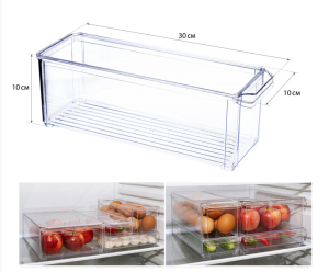 Органайзер д/холодильника 2,2л 10*30*10см с/кр прозрачный (12) М1585