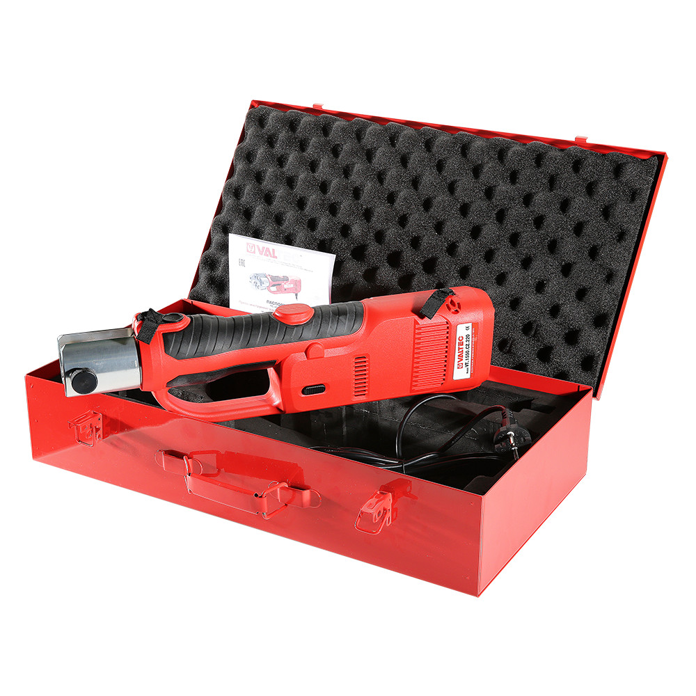 Пресс-инструмент эл. VALTEC 1550 (с 5-ю насадками V) в стальном ящике