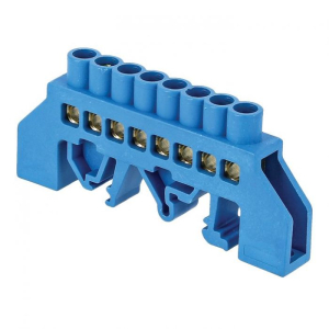 Шина "0" 8х12 мм 125 Ампер (8х12 8 отв/нейлон. корп. на DIN-рейку) латунь EKF PROxima