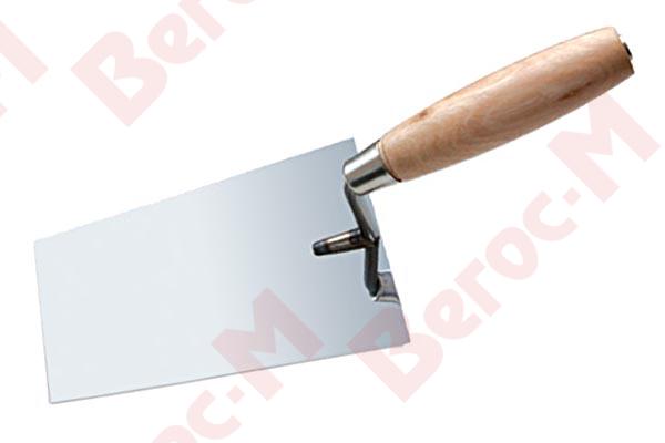 Кельма штукатур.из нерж.полир. ст. с дер. ручкой 180мм(12)