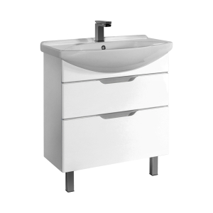 Тумба Laguna Plus 85 подвесная/напольная + ум. Лагуна 85 белый лак (1)