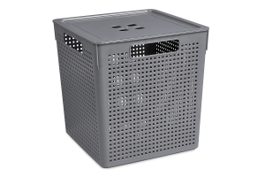 Корзина д/хранения 23,0л 294*294*301мм Лофт с/кр серый "ВТ"  (9)